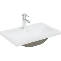 vidaXL Inbouwwastafel met kraan 61x39x18 cm keramiek wit