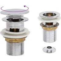 vidaXL Afvoer pop-up met overloop 6,4x6,4x9,1 cm chroomkleurig