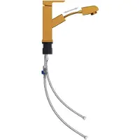 vidaXL Wastafelkraan met uittrekfunctie 157x172 mm goudkleurig