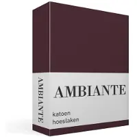 Ambiante Katoen - Hoeslaken - 160x200 - Donker Rood