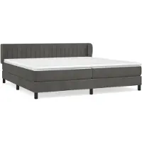 vidaXL Boxspring met matras fluweel donkergrijs 200x200 cm