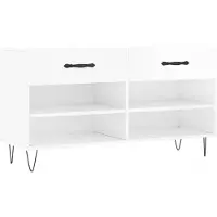 vidaXL Schoenenbank 102x35x55 cm bewerkt hout hoogglans wit