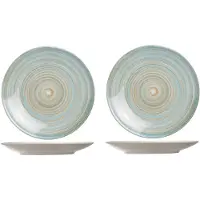 Cosy & Trendy 4x stuks diner bord Turbolino blauw 27 cm - Ontbijtborden