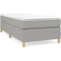 vidaXL Boxspring bed 80x200 cm stof lichtgrijs