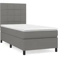 vidaXL Boxspring met matras stof donkergrijs 80x200 cm