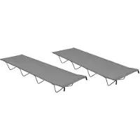 vidaXL Campingbedden 2 st 180x60x19 cm oxford stof en staal grijs