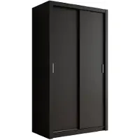 Meubella Kledingkast mat zwart - 120x62x215 - Kleerkast schuifdeur