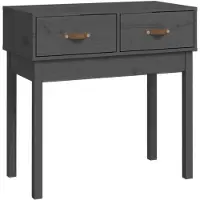 vidaXL Wandtafel 76,5x40x75 cm massief grenenhout grijs