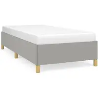 vidaXL Bedframe zonder matras 90x200 cm stof lichtgrijs