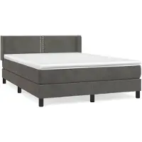 vidaXL Boxspring met matras fluweel donkergrijs 140x190 cm