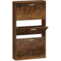vidaXL Schoenenkast 59x17x108 cm bewerkt hout gerookt eikenkleurig