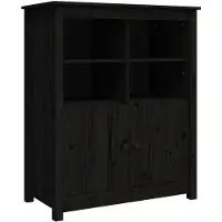 vidaXL Dressoir 83x41,5x100 cm massief grenenhout zwart
