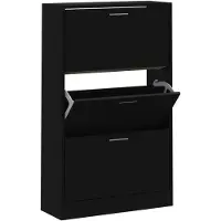 vidaXL Schoenenkast 63x24x103 cm bewerkt hout zwart