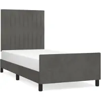 vidaXL Bedframe zonder matras 100x200 cm fluweel donkergrijs