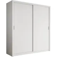 Meubella Kledingkast wit - 200x62x215 -Garderobekast met schuifdeuren