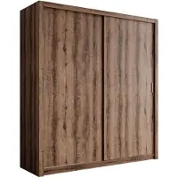 Meubella Kledingkast - Donker eiken - 200x62x215 - Met schuifdeuren