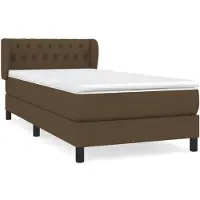 vidaXL Boxspring met matras stof donkerbruin 90x200 cm