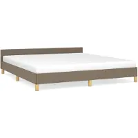 vidaXL Bedframe zonder matras stof taupe 160x200 cm
