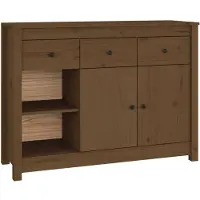 vidaXL Dressoir 100x35x74 cm massief grenenhout honingbruin