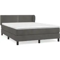 vidaXL Boxspring met matras fluweel donkergrijs 140x190 cm