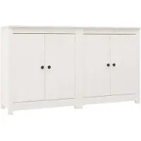 vidaXL Dressoirs 2 st 70x35x80 cm massief grenenhout wit