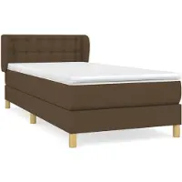 vidaXL Boxspring met matras stof donkerbruin 90x190 cm