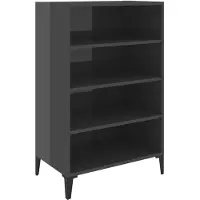 vidaXL Dressoir 57x35x90 cm bewerkt hout hoogglans grijs