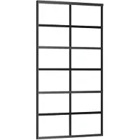 vidaXL Schuifdeur 102x205 cm ESG-glas en aluminium zwart