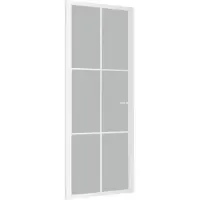 vidaXL Binnendeur 83x201,5 cm matglas en aluminium wit