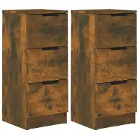vidaXL Dressoirs, 2 stuks, gerookt eikenfineer, 30x30x70 cm, houtvezelplaat