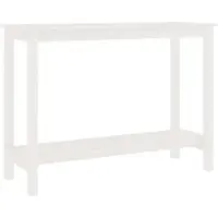 vidaXL Wandtafel 110x40x80 cm massief grenenhout wit