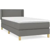 vidaXL Boxspring met matras stof donkergrijs 80x200 cm
