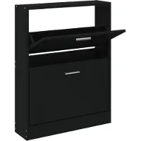 vidaXL Schoenenkast 59x17x81 cm bewerkt hout zwart