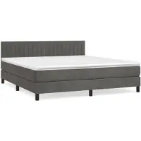 vidaXL Boxspring met matras fluweel donkergrijs 180x200 cm