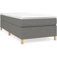 vidaXL Boxspring bed 100x200 cm stof donkergrijs