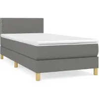 vidaXL Boxspring met matras stof donkergrijs 90x200 cm
