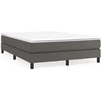 vidaXL Boxspring bed kunstleer grijs 140x190 cm