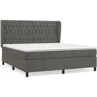 vidaXL Boxspring met matras fluweel donkergrijs 180x200 cm