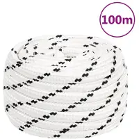 vidaXL Werktouw 18 mm 100 m polyester wit