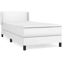 vidaXL Boxspring met matras kunstleer wit 80x200 cm