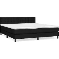vidaXL Boxspring met matras stof zwart 180x200 cm