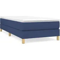 vidaXL Boxspring met matras stof blauw 100x200 cm