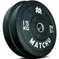 Matchu Sports Hi-temp bumper plate 15 kg - 2 stuks - Zwart - Rubber