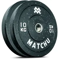 Matchu Sports Hi-temp bumper plate 10 kg - 2 stuks - Zwart - Rubber