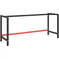 vidaXL Werkbankframe 180x57x79 cm metaal matzwart en matrood