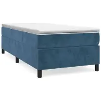 vidaXL Boxspringbedframe, donkerblauw, 90x200 cm, fluweel
