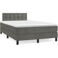 vidaXL Boxspring met matras fluweel donkergrijs 120x200 cm
