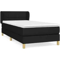vidaXL Boxspring met matras stof zwart 100x200 cm