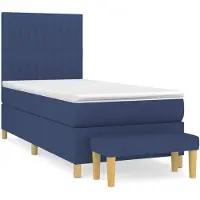 vidaXL Boxspringbed met matras, blauw, 80x200 cm, stof
