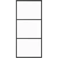 vidaXL Schuifdeur 90x205 cm ESG-glas en aluminium zwart
